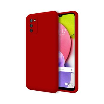 Funda Silicona Líquida Ultra Suave Samsung Galaxy A03s Color Roja