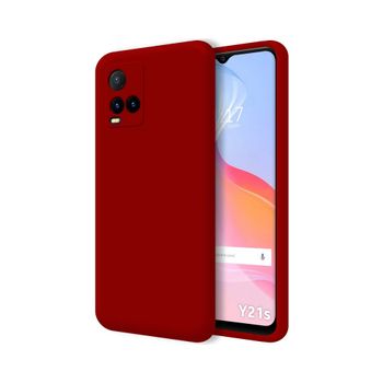 Funda Silicona Líquida Ultra Suave Vivo Y21 / Y21s / Y33s Color Roja