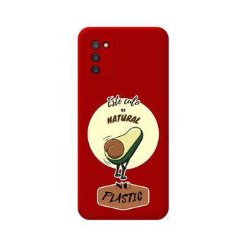 Funda Silicona Líquida Roja Samsung Galaxy A03s Diseño Culo Natural