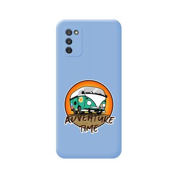 Funda Silicona Líquida Azul Samsung Galaxy A03s Diseño Adventure Time