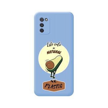 Funda Silicona Líquida Azul Samsung Galaxy A03s Diseño Culo Natural