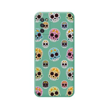 Funda Silicona Líquida Verde Samsung Galaxy A03s Diseño Catrina