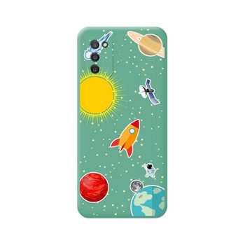 Funda Silicona Líquida Verde Samsung Galaxy A03s Diseño Espacio