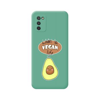 Funda Silicona Líquida Verde Samsung Galaxy A03s Diseño Vegan Life