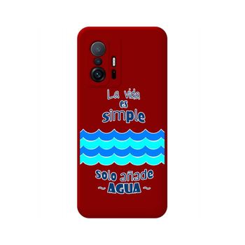 Funda Silicona Líquida Roja Xiaomi 11t 5g / 11t Pro 5g Diseño Agua