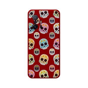 Funda Silicona Líquida Roja Xiaomi 11t 5g / 11t Pro 5g Diseño Catrina