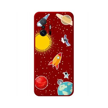 Funda Silicona Líquida Roja Xiaomi 11t 5g / 11t Pro 5g Diseño Espacio