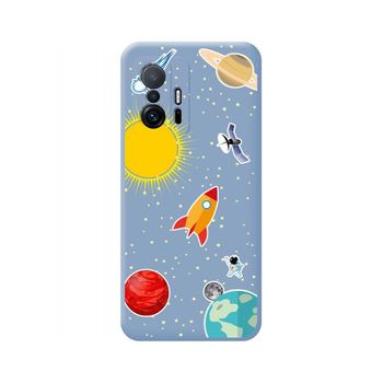 Funda Silicona Líquida Azul Xiaomi 11t 5g / 11t Pro 5g Diseño Espacio