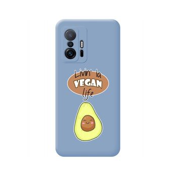 Funda Silicona Líquida Azul Xiaomi 11t 5g / 11t Pro 5g Diseño Vegan Life