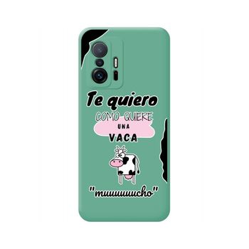 Funda Silicona Líquida Verde Xiaomi 11t 5g / 11t Pro 5g Diseño Vaca