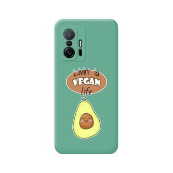 Funda Silicona Líquida Verde Xiaomi 11t 5g / 11t Pro 5g Diseño Vegan Life