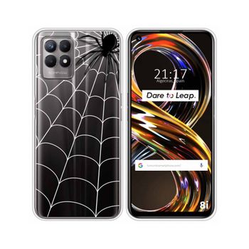 Funda Silicona Transparente Realme 8i Diseño Araña