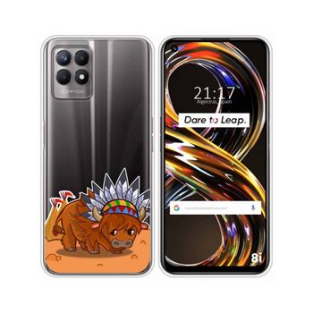 Funda Silicona Transparente Realme 8i Diseño Bufalo