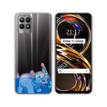 Funda Silicona Transparente Realme 8i Diseño Hipo