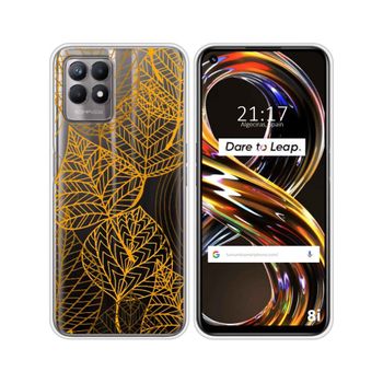 Funda Silicona Transparente Realme 8i Diseño Hojas