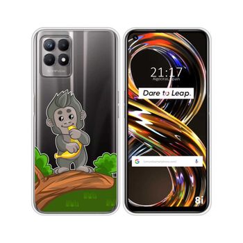 Funda Silicona Transparente Realme 8i Diseño Mono