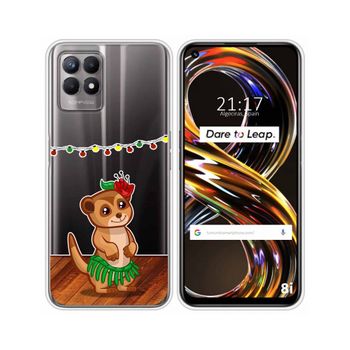 Funda Silicona Transparente Realme 8i Diseño Suricata