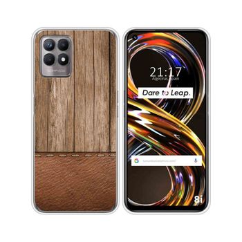 Funda Silicona Realme 8i Diseño Madera 09