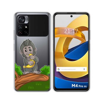 Funda Silicona Transparente Xiaomi Poco M4 Pro 5g Diseño Mono