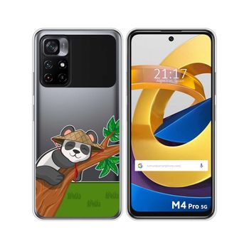 Funda Silicona Transparente Xiaomi Poco M4 Pro 5g Diseño Panda