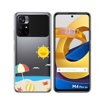 Funda Silicona Transparente Xiaomi Poco M4 Pro 5g Diseño Playa