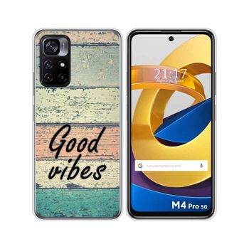 Funda Silicona Xiaomi Poco M4 Pro 5g Diseño Madera 01