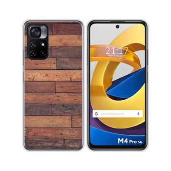 Funda Silicona Xiaomi Poco M4 Pro 5g Diseño Madera 03