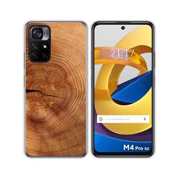 Funda Silicona Xiaomi Poco M4 Pro 5g Diseño Madera 04