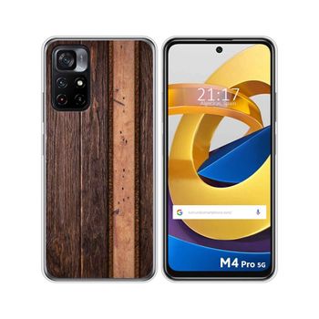 Funda Silicona Xiaomi Poco M4 Pro 5g Diseño Madera 05