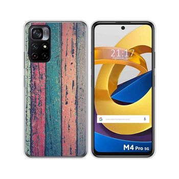 Funda Silicona Xiaomi Poco M4 Pro 5g Diseño Madera 10