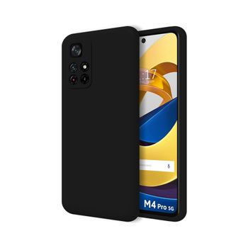 Funda Silicona Líquida Ultra Suave Xiaomi Poco M4 Pro 5g Color Negra