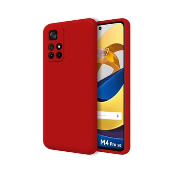 Funda Silicona Líquida Ultra Suave Xiaomi Poco M4 Pro 5g Color Roja