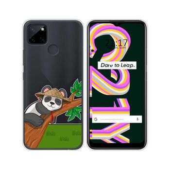 Funda Silicona Transparente Realme C21y / C25y Diseño Panda