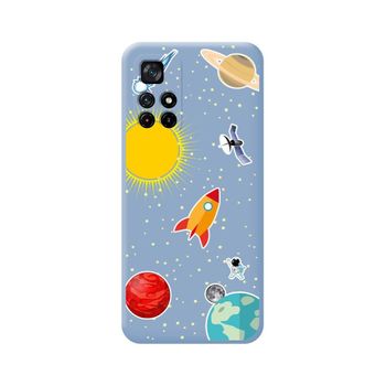 Funda Silicona Líquida Azul Xiaomi Poco M4 Pro 5g Diseño Espacio