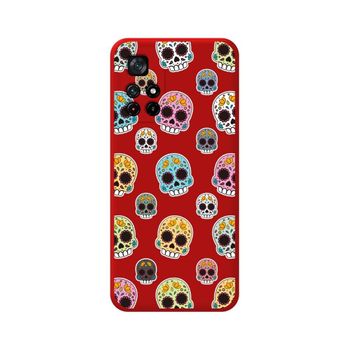 Funda Silicona Líquida Roja Xiaomi Poco M4 Pro 5g Diseño Catrina