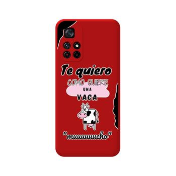 Funda Silicona Líquida Roja Xiaomi Poco M4 Pro 5g Diseño Vaca