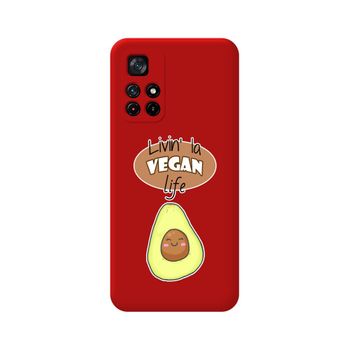 Funda Silicona Líquida Roja Xiaomi Poco M4 Pro 5g Diseño Vegan Life