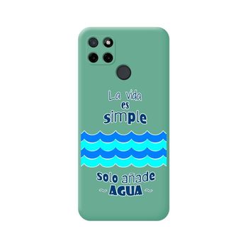 Funda Silicona Líquida Verde Realme C21y / C25y Diseño Agua