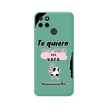 Funda Silicona Líquida Verde Realme C21y / C25y Diseño Vaca