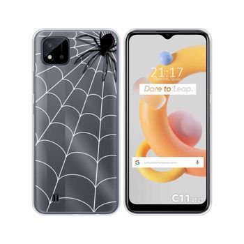 Funda Silicona Transparente Realme C11 2021 Diseño Araña