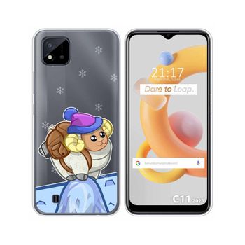 Funda Silicona Transparente Realme C11 2021 Diseño Cabra