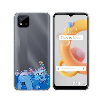 Funda Silicona Transparente Realme C11 2021 Diseño Hipo