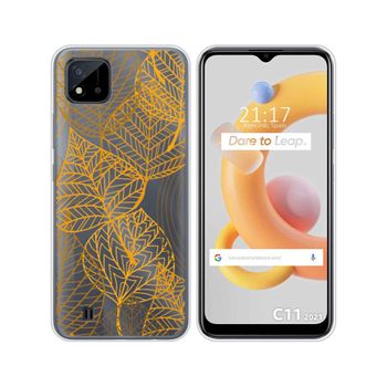 Funda Silicona Transparente Realme C11 2021 Diseño Hojas