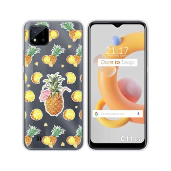 Funda Silicona Transparente Realme C11 2021 Diseño Piña