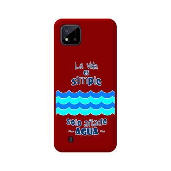 Funda Silicona Líquida Roja Realme C11 2021 Diseño Agua