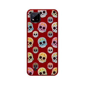 Funda Silicona Líquida Roja Realme C11 2021 Diseño Catrina