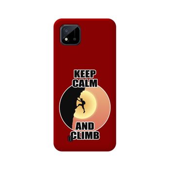 Funda Silicona Líquida Roja Realme C11 2021 Diseño Hombre Escalada