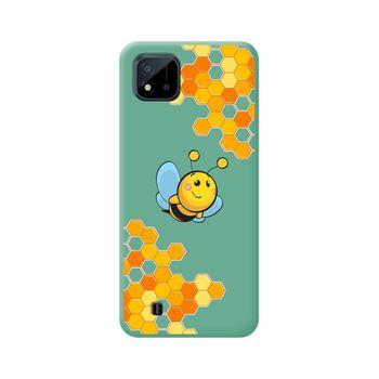 Funda Silicona Líquida Verde Realme C11 2021 Diseño Abeja