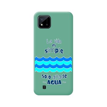 Funda Silicona Líquida Verde Realme C11 2021 Diseño Agua