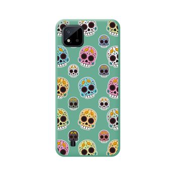 Funda Silicona Líquida Verde Realme C11 2021 Diseño Catrina